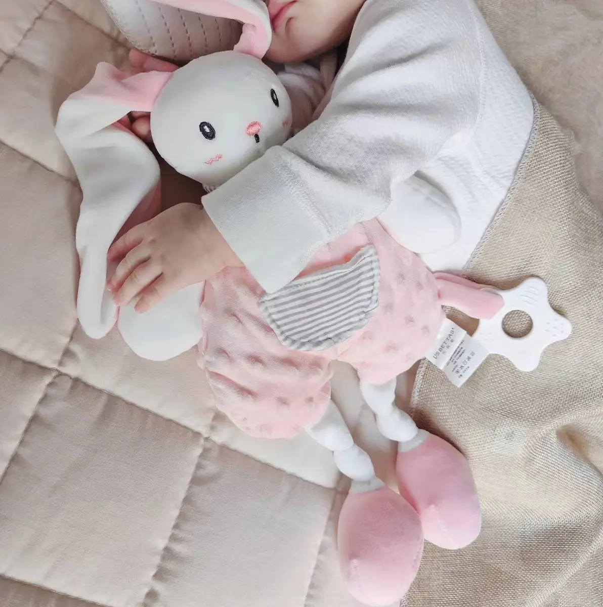 Infant Baby Comforter Toys With Minky Soft Plush Newborn Sleeping Dolls Long Leg Bunny Elephant Soother Appease Toy Gifts