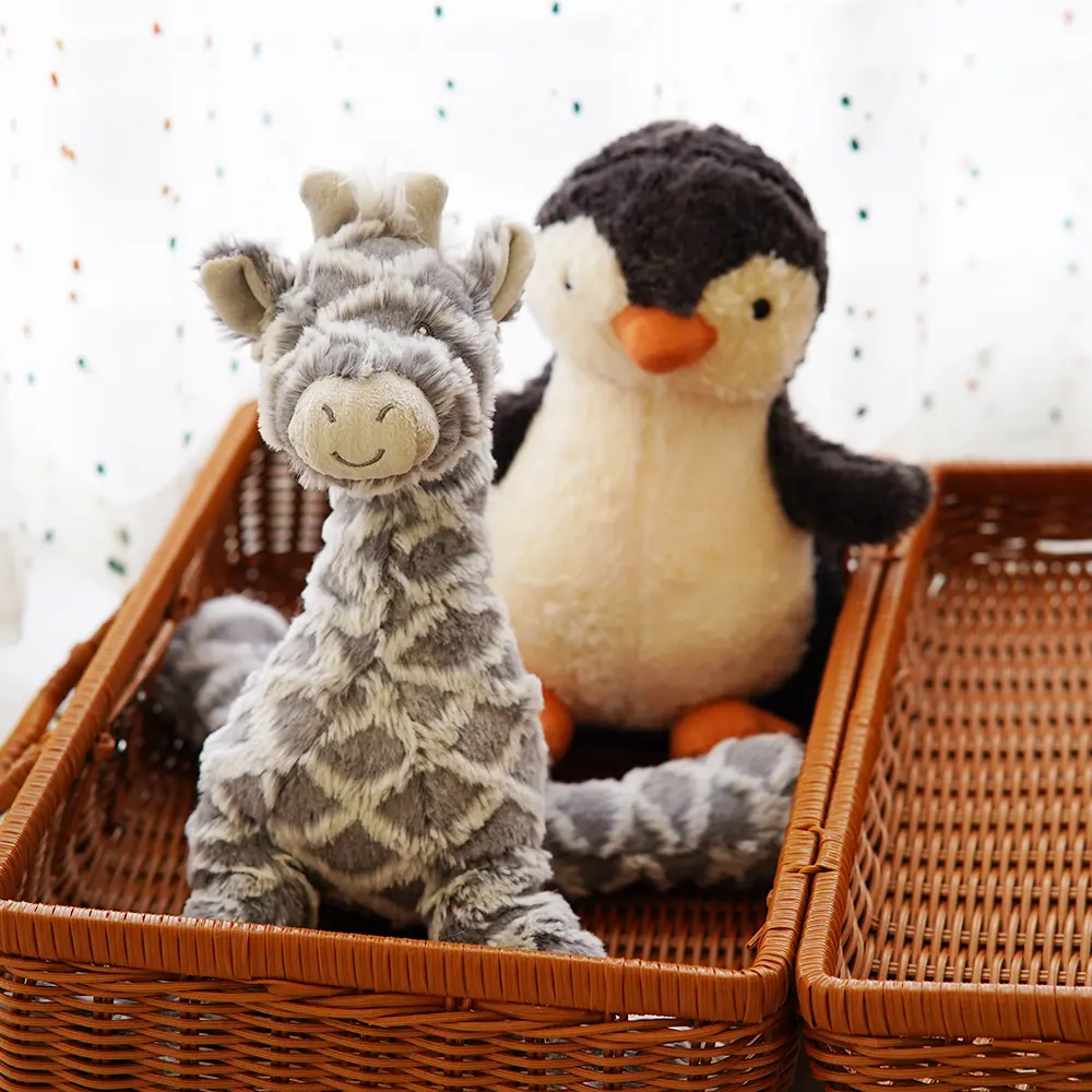 Soft Giraffe Penguin Plush Toy Cute Stuffed Animals Doll Baby Kids Christmas Birthday Gift Home Decoration