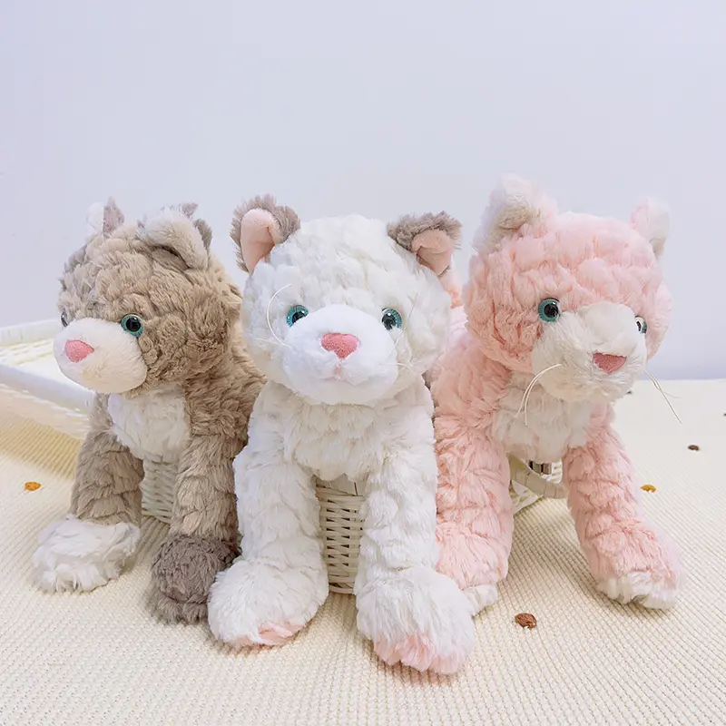30cm Cute Cartoon Cat Dog Giraffe Stuffed Animals Baby Appease Toys Soft Fluffy Sleeping Doll