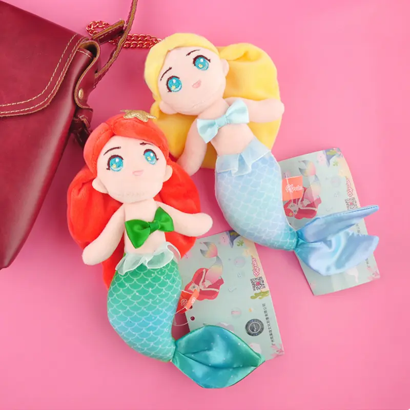 16.5cm Kawaii Mini Cute Mermain Plush Keychain Toys Soft Key Chain Toy for Girls and Kids Backpack Car Bag Key Ring
