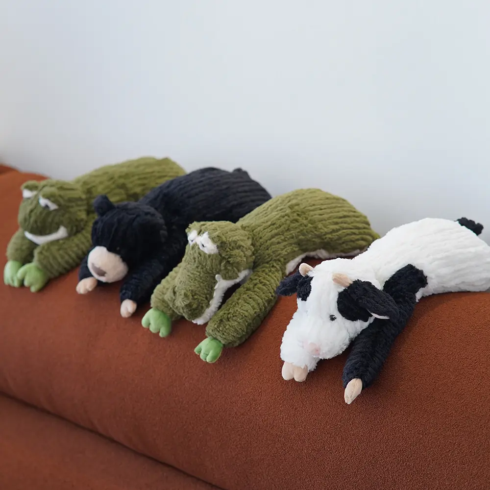 45CM Fluffy Bear Frog Doll Plush Animal Cotton Doll Soft Cow Crocodile Stuffed Toys Pillow Home Sofa Decor