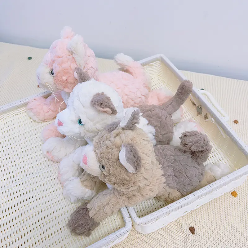 30cm Cute Cartoon Cat Dog Giraffe Stuffed Animals Baby Appease Toys Soft Fluffy Sleeping Doll