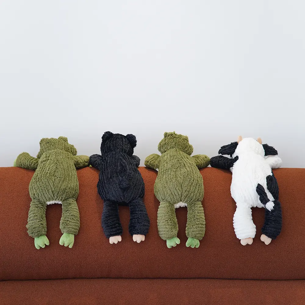 45CM Fluffy Bear Frog Doll Plush Animal Cotton Doll Soft Cow Crocodile Stuffed Toys Pillow Home Sofa Decor