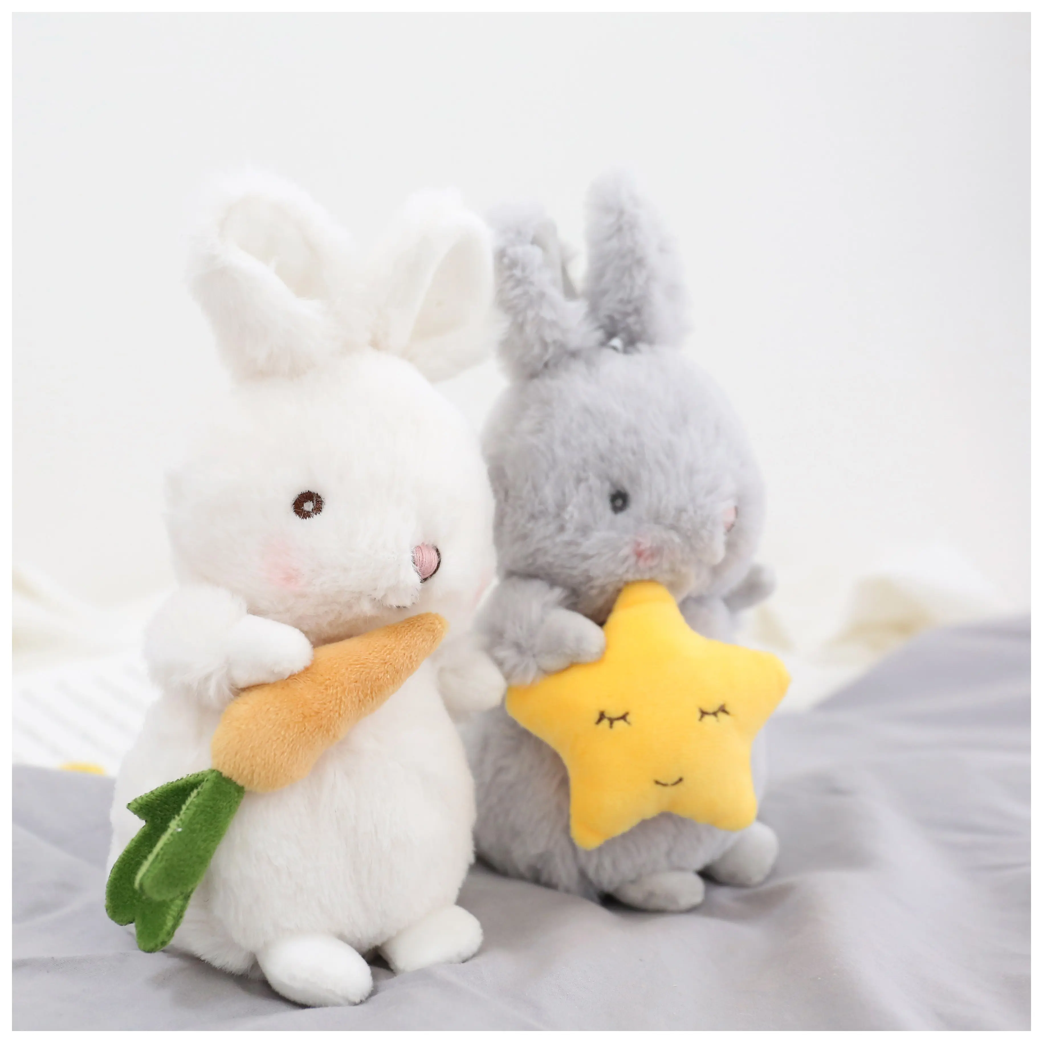 21cm Kawaii Carrot Rabbit Plush Toys Adorable Bunny Dolls Soft Stuffed Animals Girls Kids Birthday Christmas Gifts