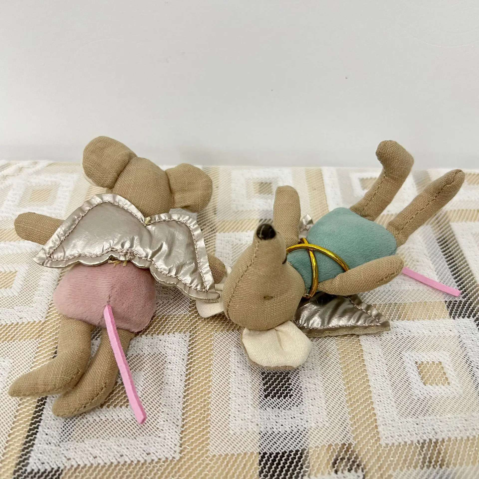 10cm Nordic Style Fabric Art Mouse Doll Mini Doll Toy Cute Angel Wings Mouse Toys Birthday Gift