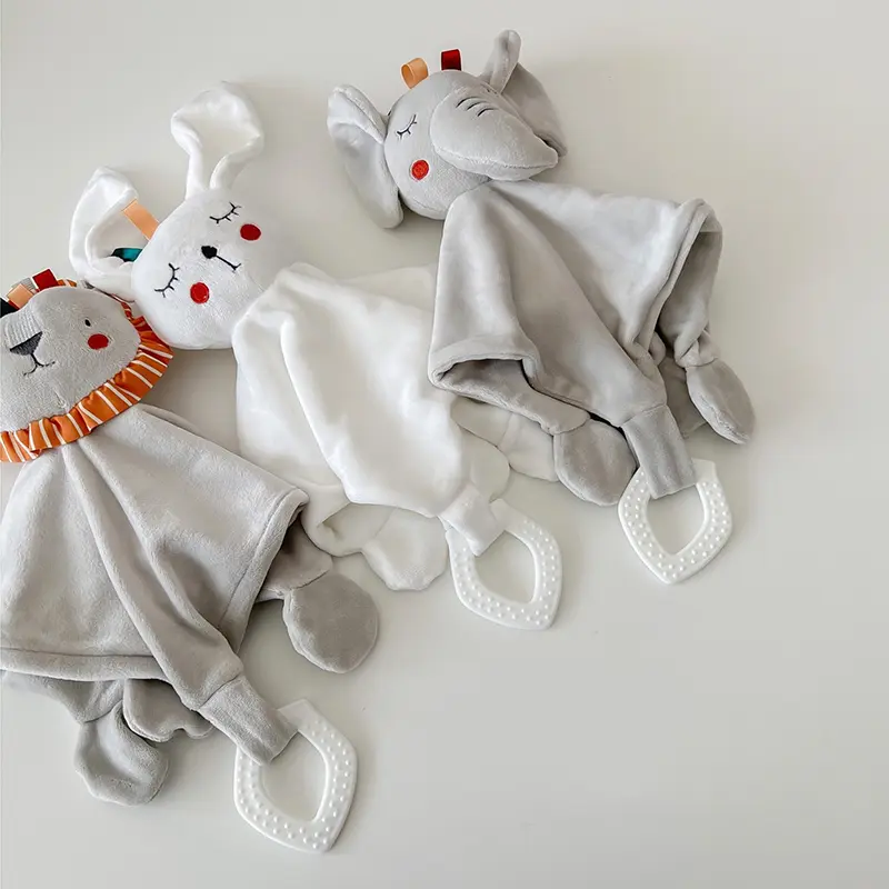 Baby Taggies Baby Blankets With Stuffed Animal Toys - Security Blanket Newborn Comfort Towel  Infant Snuggle Blankie