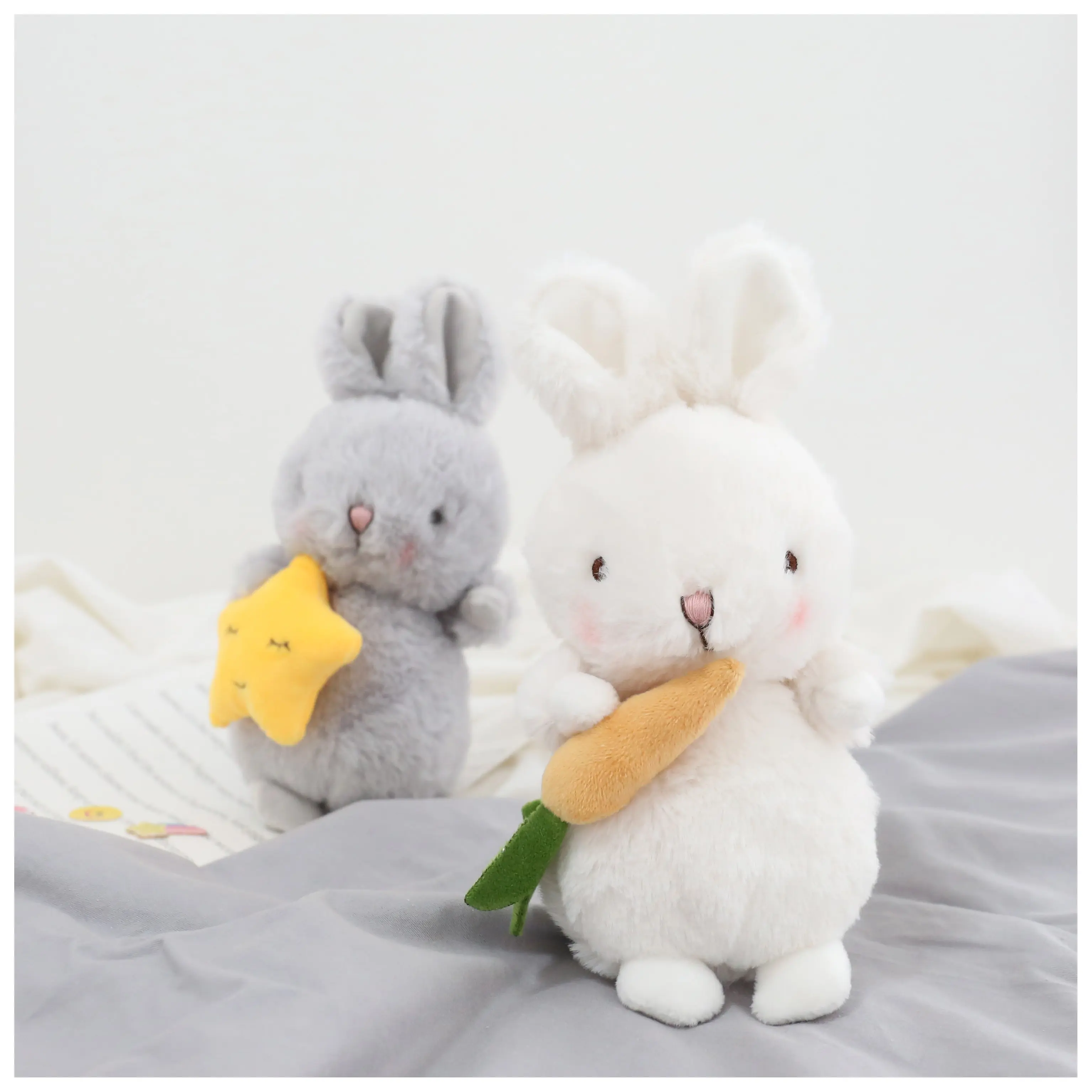 21cm Kawaii Carrot Rabbit Plush Toys Adorable Bunny Dolls Soft Stuffed Animals Girls Kids Birthday Christmas Gifts