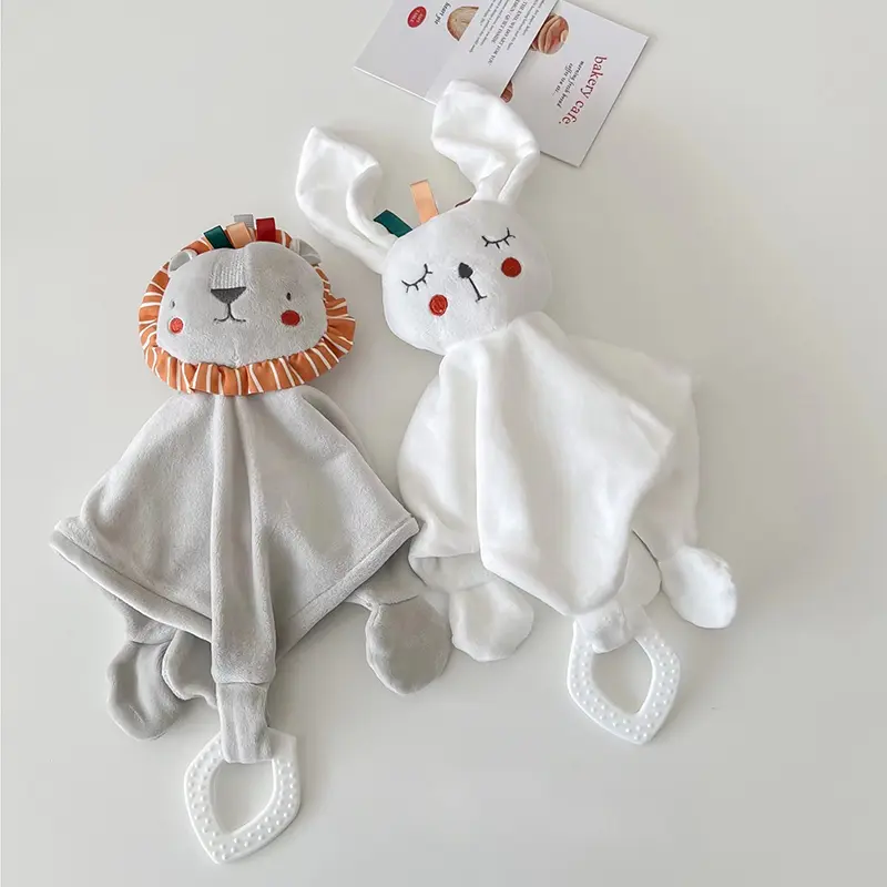Baby Taggies Baby Blankets With Stuffed Animal Toys - Security Blanket Newborn Comfort Towel  Infant Snuggle Blankie