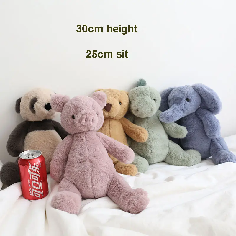 30cm Plush Toy Doll Fluffy Dinosaur Bear Blue Elephant Pink Pig Panda Stuffed Animal Dolls Toys Children Friends Gift