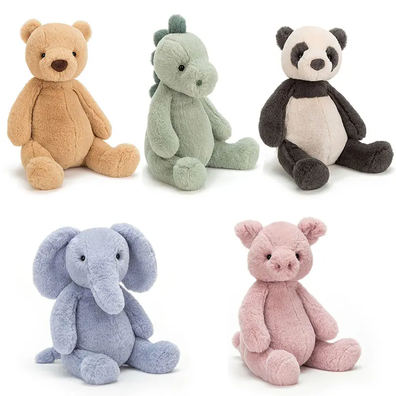 30cm Plush Toy Doll Fluffy Dinosaur Bear Blue Elephant Pink Pig Panda Stuffed Animal Dolls Toys Children Friends Gift