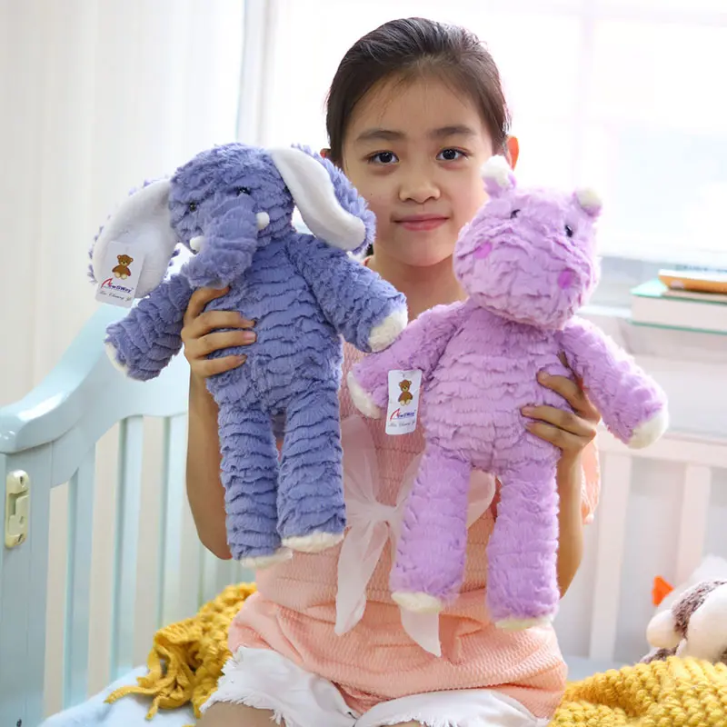 Soft Plush Toy Stuffed Cartoon Animals Hippos Elephant Bunny Baby Plushies Appease Dolls for Kids Long Leg Birthday Xmas Gifts