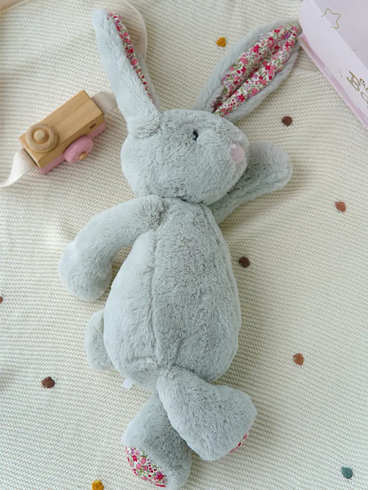 40cm Soft Fluffy Bunny Floral Ears Plush Toys Kawaii Rabbit Stuffed Dolls Anime Pillow Toy Sofa Cushion Birthday Gift For Kids
