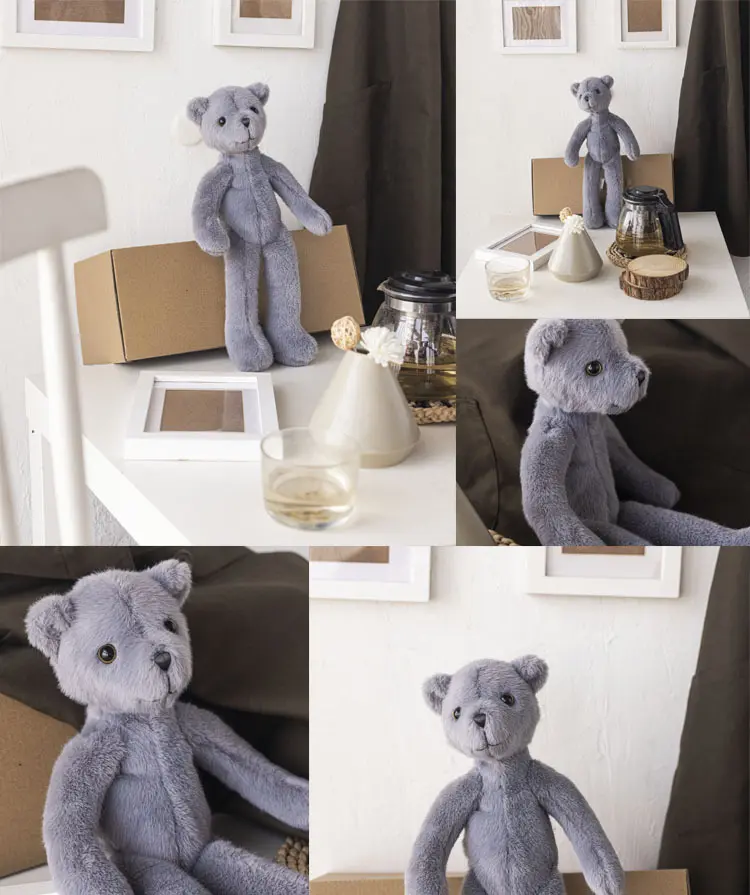33cm INS Nordic Cute Grey Khaki Teddy Bear Soft Stuffed Animals Kids Sleeping Cartoon Plush Toy Dolls Children Friends  Birthday