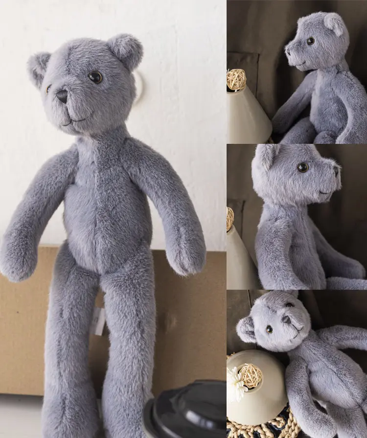 33cm INS Nordic Cute Grey Khaki Teddy Bear Soft Stuffed Animals Kids Sleeping Cartoon Plush Toy Dolls Children Friends  Birthday