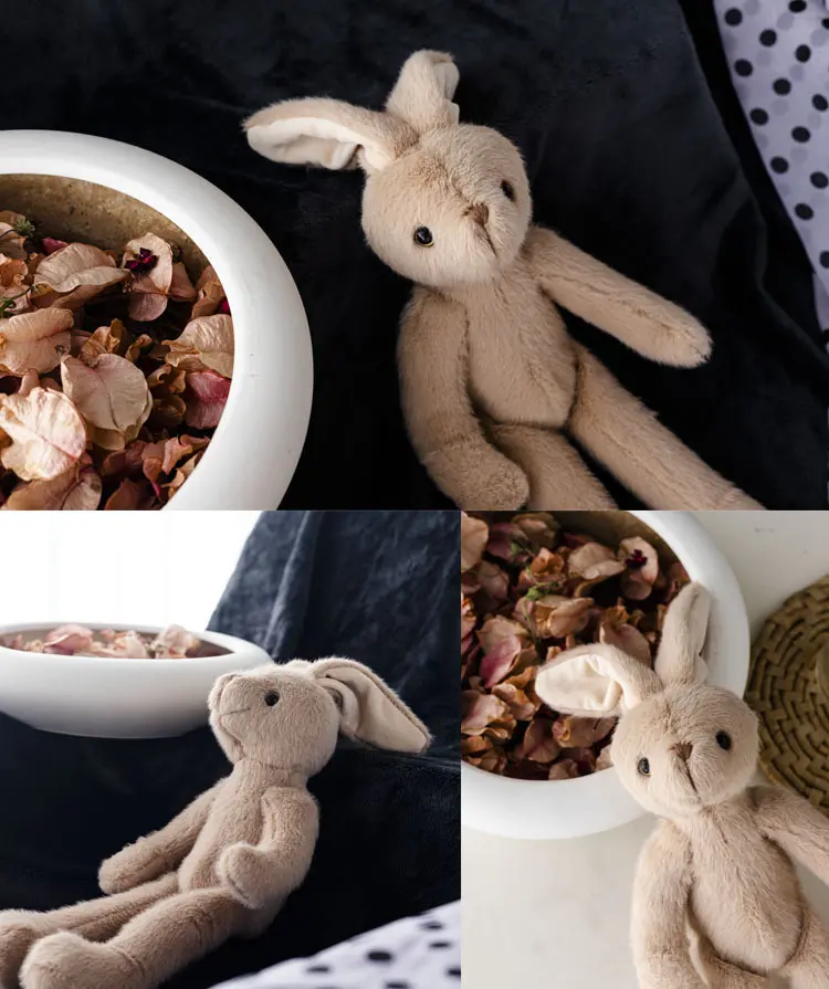 33cm Kawaii Rabbit Plushie Toys Soft Cuddle Doll Girls' Gifts Cute Khaki Rabbit Plush Cartoon Animal