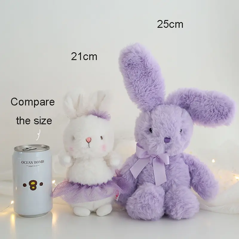 Purple Bellaerina Bunny Plush Toys Stuffed Animal Rabbits Long Ear With Bow-knot Baby Appease Doll Childrend Gift