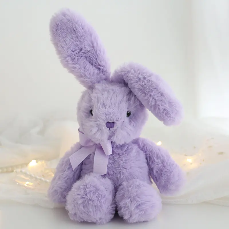 Purple Bellaerina Bunny Plush Toys Stuffed Animal Rabbits Long Ear With Bow-knot Baby Appease Doll Childrend Gift