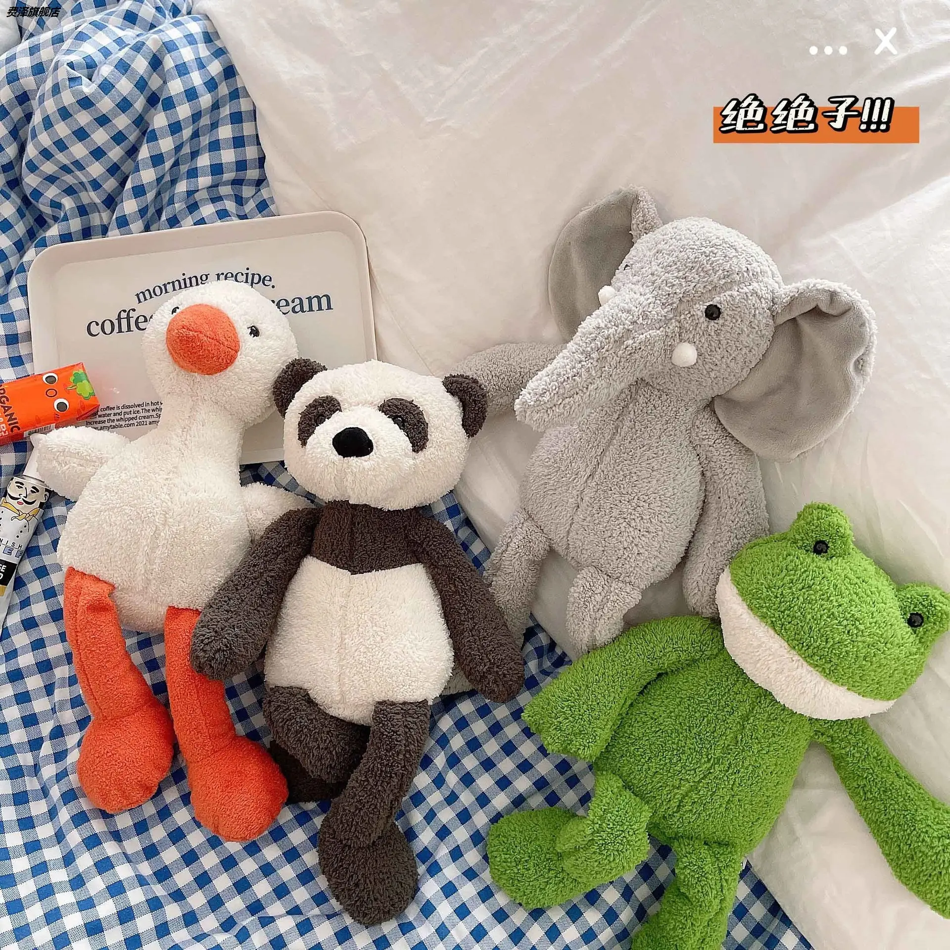 Cute Cartoon Frog Duck Plush Toys Stuffed Animal Long Leg  Elephant Bunny Panda Baby Appease Toy Baby Kids Home Decoration 40cm