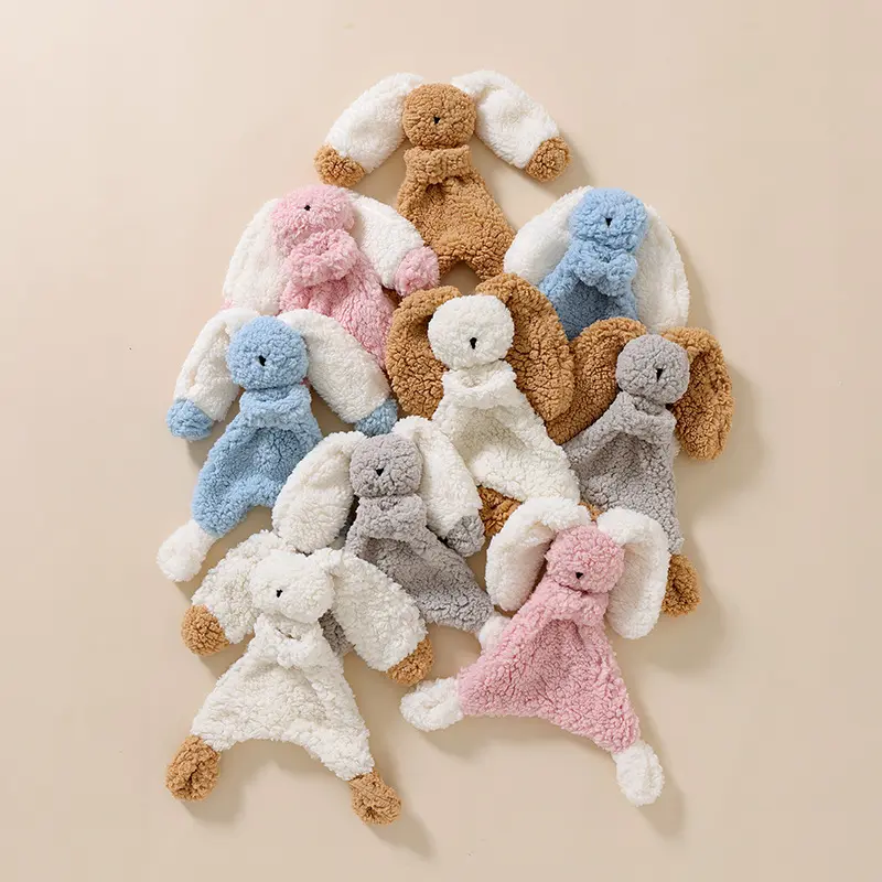 Soft Cartoon Bunny Plush Snuggle Toy Baby Security Blanket -Cute Rabbit Stuffed Animal Security Blankie Towel Babies Toys Gifts