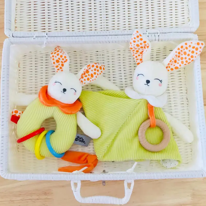 Cute Bunny Soft Appease Towel Baby Toys Soothe Reassure Sleeping Animal Blankie Towel Educational Rattles Clam Toy
