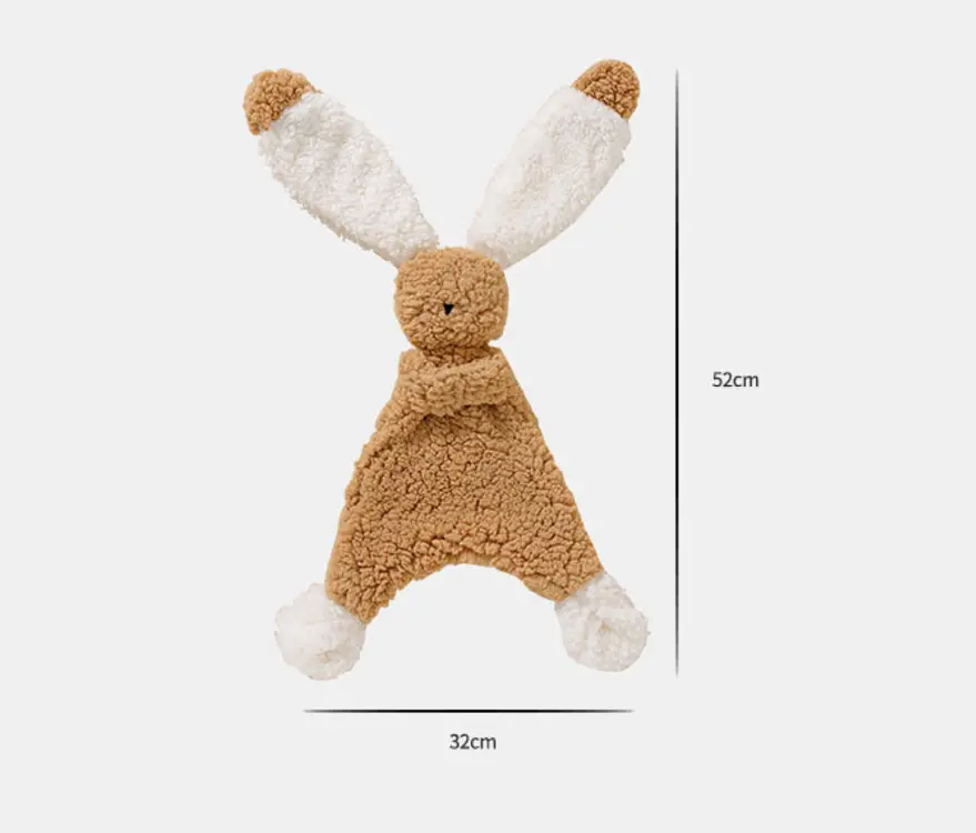 Soft Cartoon Bunny Plush Snuggle Toy Baby Security Blanket -Cute Rabbit Stuffed Animal Security Blankie Towel Babies Toys Gifts