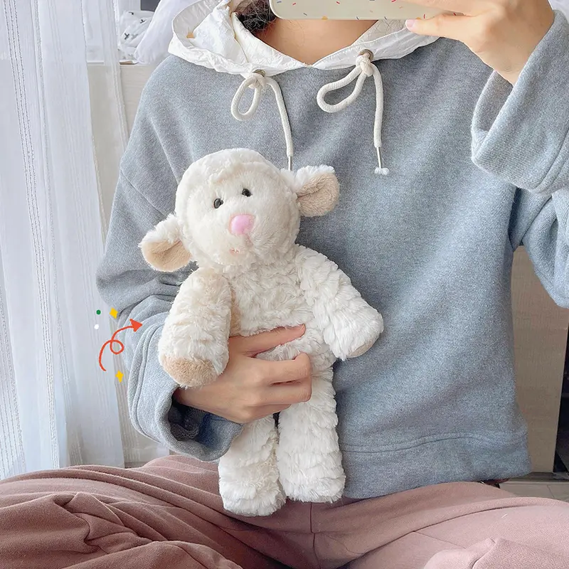 38cm Cute Stuffed Lamb Soft Plush Toy Sheep Home Office Decorations Birthday Gift for Toddler Kids