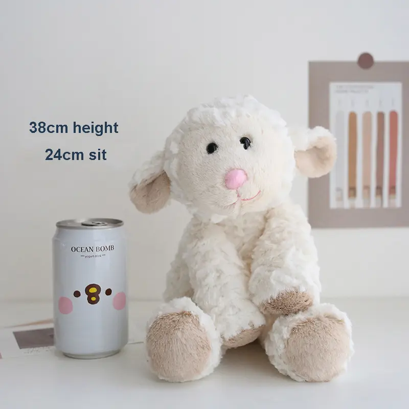 38cm Cute Stuffed Lamb Soft Plush Toy Sheep Home Office Decorations Birthday Gift for Toddler Kids
