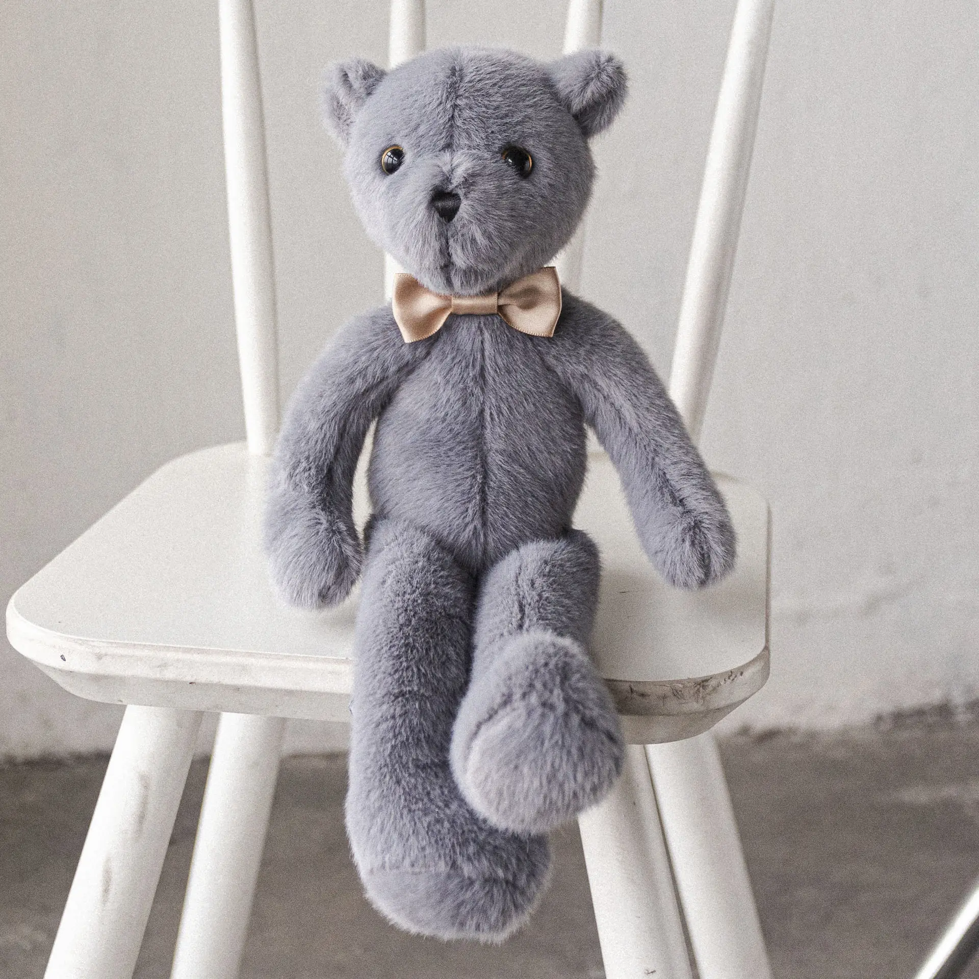 33cm Soft Fluffy Bear Doll with Bow tie Birthday Gifts For Kids Baby Bears Appease Toy Cute Plush Stuffed Animal Sleeping Toys