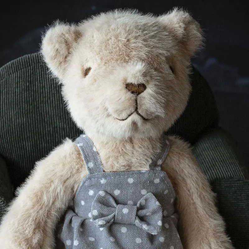 34cm Cute Fluffy Bear with Dress Baby Toy Soft Teddy Bear Stuffed Animal - Plush Toys-Great for Nursery Decor Children Gifts