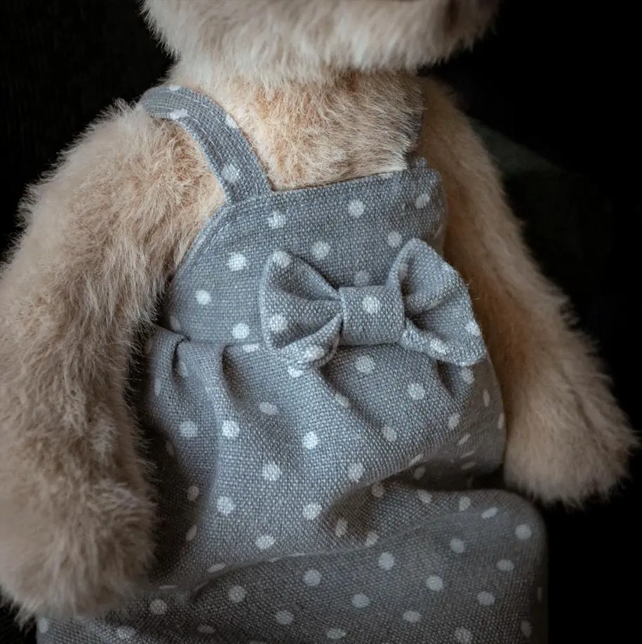 34cm Cute Fluffy Bear with Dress Baby Toy Soft Teddy Bear Stuffed Animal - Plush Toys-Great for Nursery Decor Children Gifts