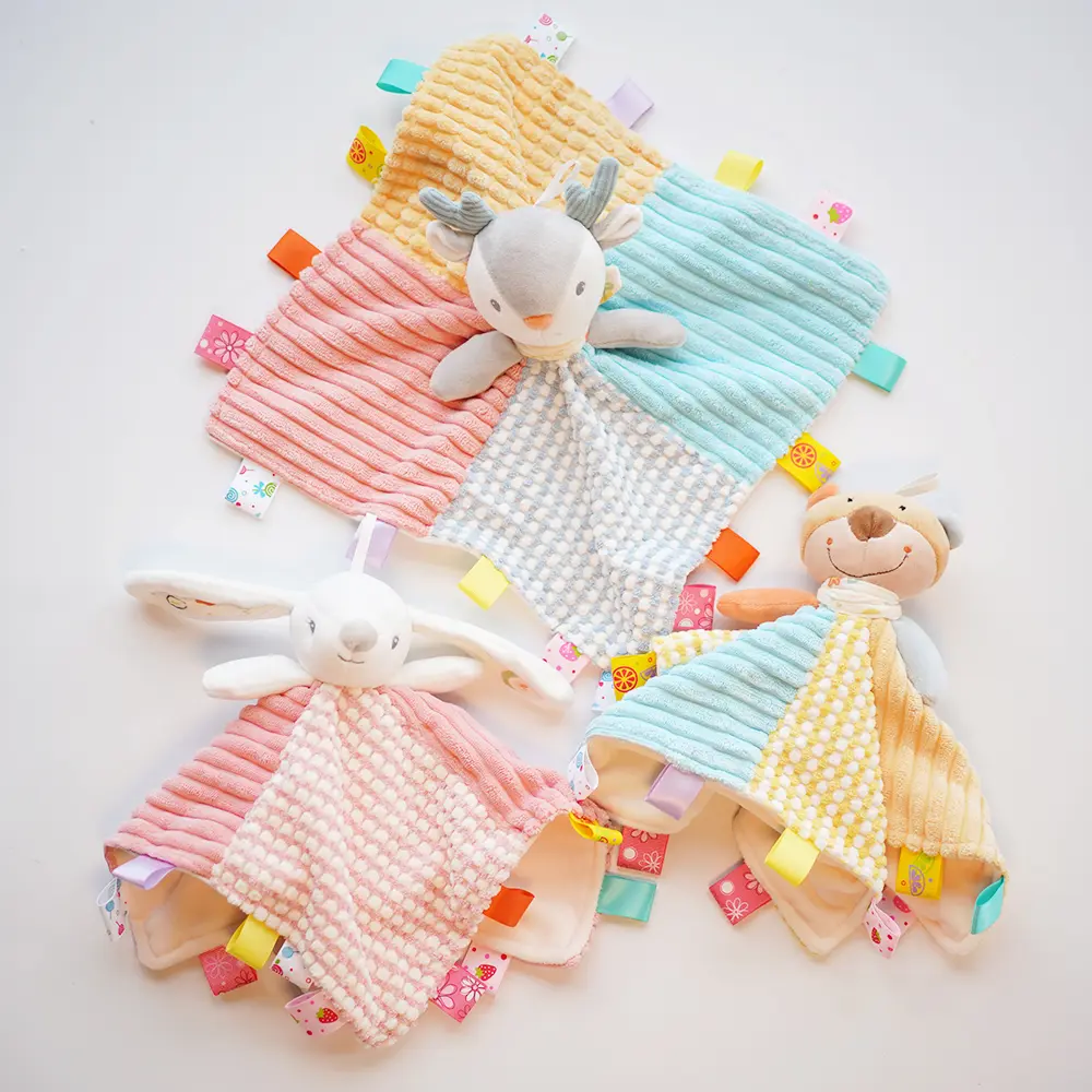 Baby Soothe Appease Towel Infant Taggies Blanket Cartoon Animal Doll Plush Comforting Toys Newborn Blankie