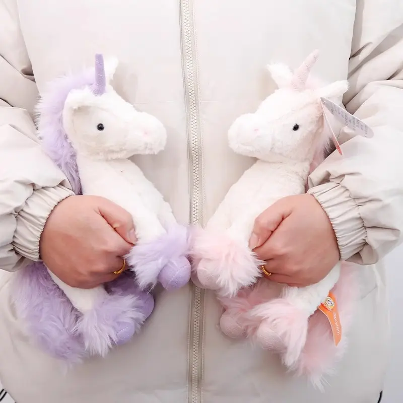 22cm Unicorn Plush Toys Soft Stuffed Animal Cute Fluffy Hair Fly Horse Pillow Doll for Girl