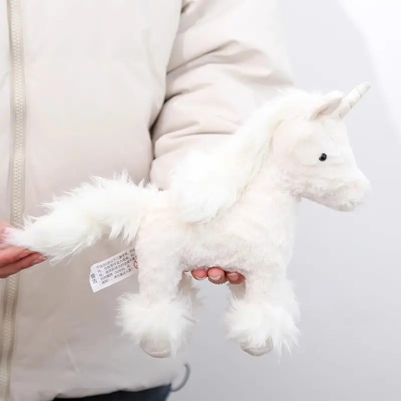 22cm Unicorn Plush Toys Soft Stuffed Animal Cute Fluffy Hair Fly Horse Pillow Doll for Girl