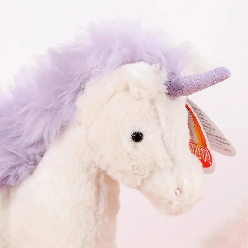 22cm Unicorn Plush Toys Soft Stuffed Animal Cute Fluffy Hair Fly Horse Pillow Doll for Girl
