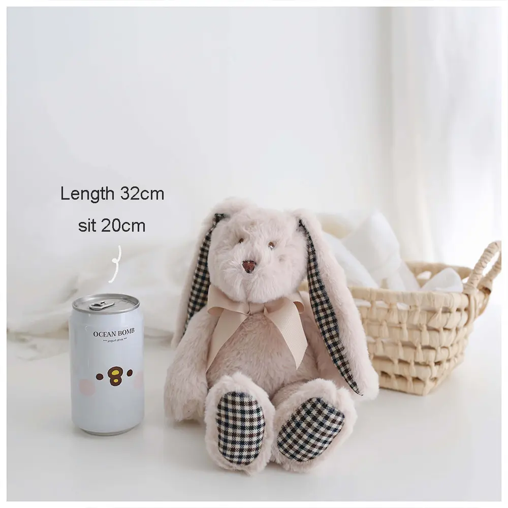 32cm Long Ears Bunny Plush Toys For Baby Girl Fluffy Rabbit Appease Doll Animal Stuffed Toy