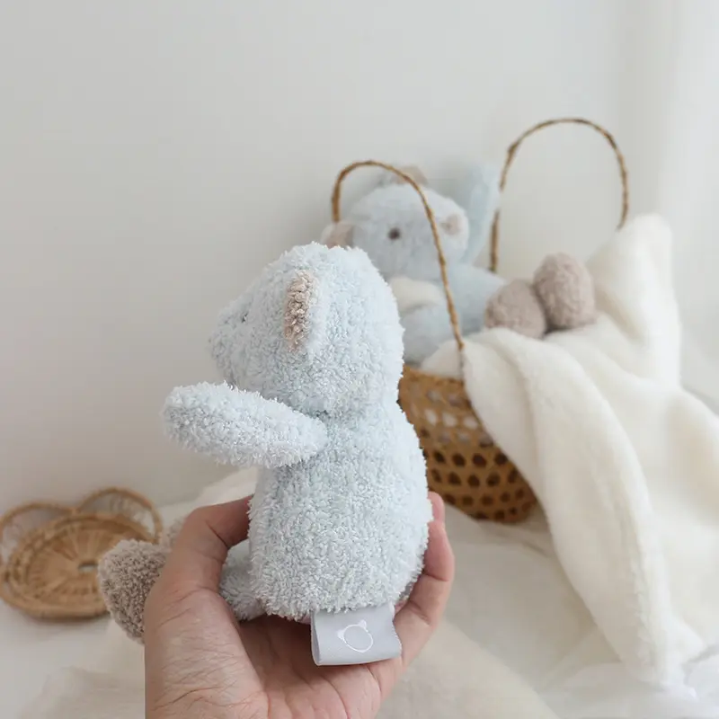 Blue Bear Soother Baby Stuffed Animal Security Blanket Newborn Gifts Soft Plush Toys Infant Nursery Character Blankie