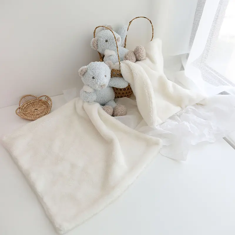 Blue Bear Soother Baby Stuffed Animal Security Blanket Newborn Gifts Soft Plush Toys Infant Nursery Character Blankie