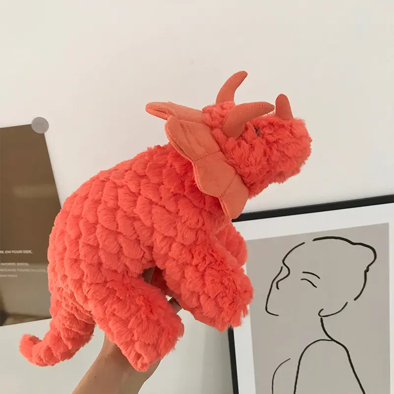 Cute Fluffy Dinosaur Plush Toys Home Bedroom Decoration Soft Triceratops Stuffed Toy Dolls for Kids Children Boys Birthday
