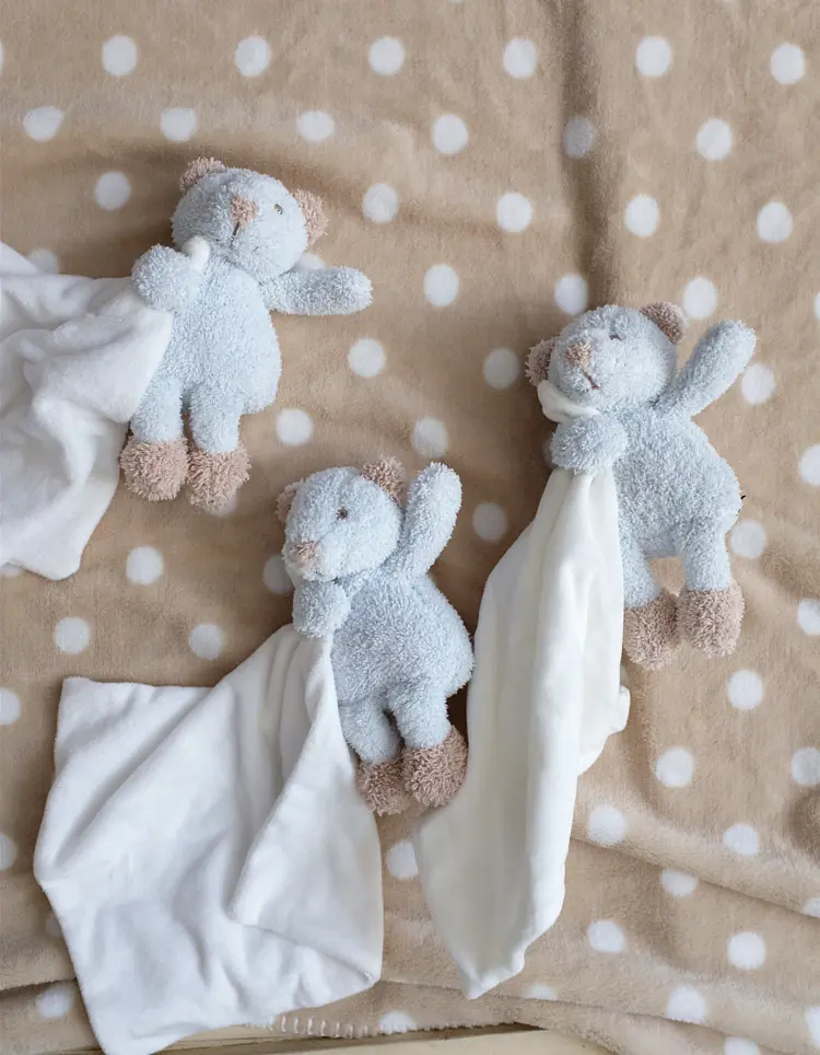 Blue Bear Soother Baby Stuffed Animal Security Blanket Newborn Gifts Soft Plush Toys Infant Nursery Character Blankie