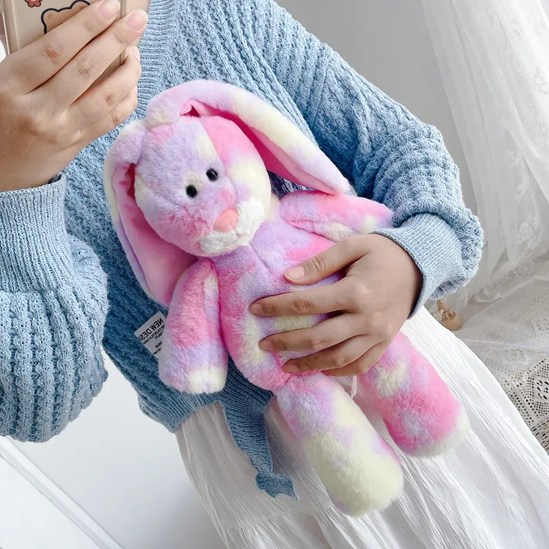 35cm Rainbow Color Rabbit Soft Plush Toy Bunny Unicorn Cat Stuffed Animals for Children Friends Gifts Cuddle Toys
