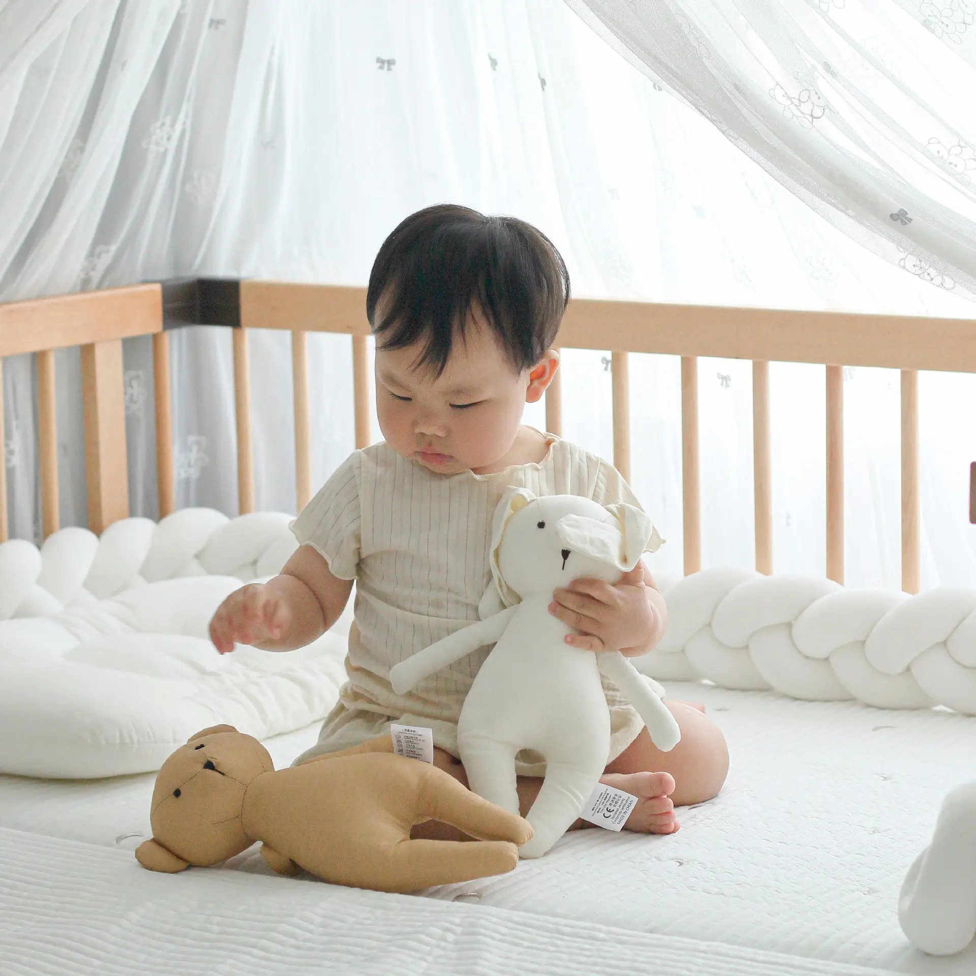30cm Cute Appease Rabbit Bear Stuffed Animal Toys Infant Baby Comfort Dolls For Children Kids Birthday Gift