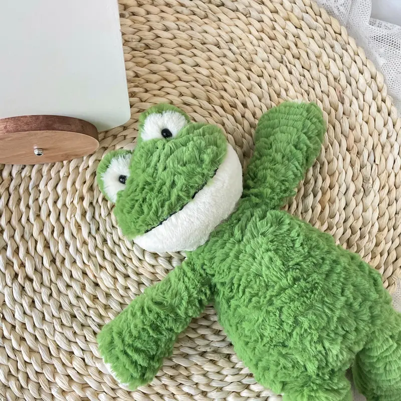 Cartoon Animal Stuffed Toy 35cm Soft Green Frog Plush Doll Toys Home Decor Present