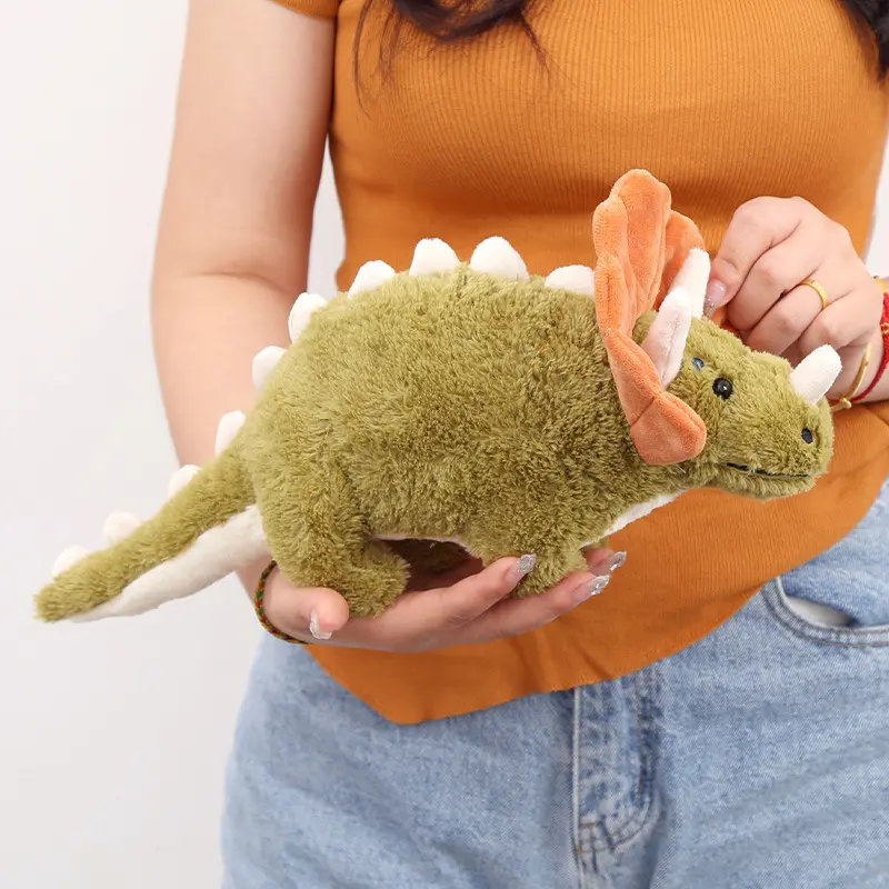 40cm Green Triceratops Cartoon Fluffy Dragon Plush Dinosaurs Plush Pillow Soft Stuffed Animal Doll Kid Gift