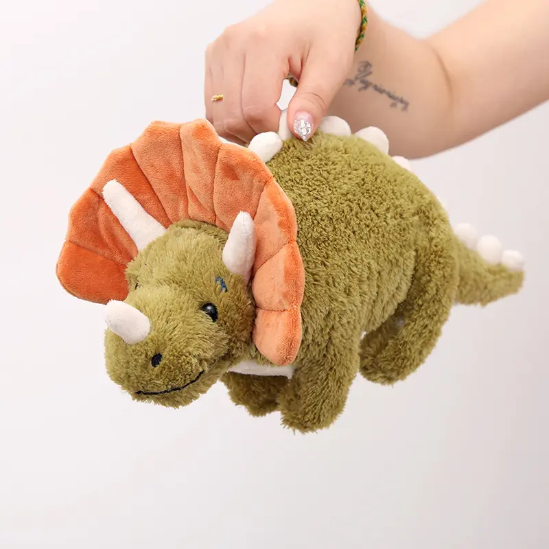 40cm Green Triceratops Cartoon Fluffy Dragon Plush Dinosaurs Plush Pillow Soft Stuffed Animal Doll Kid Gift
