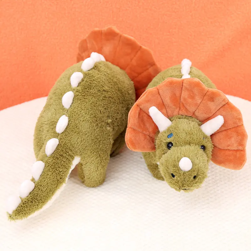 40cm Green Triceratops Cartoon Fluffy Dragon Plush Dinosaurs Plush Pillow Soft Stuffed Animal Doll Kid Gift