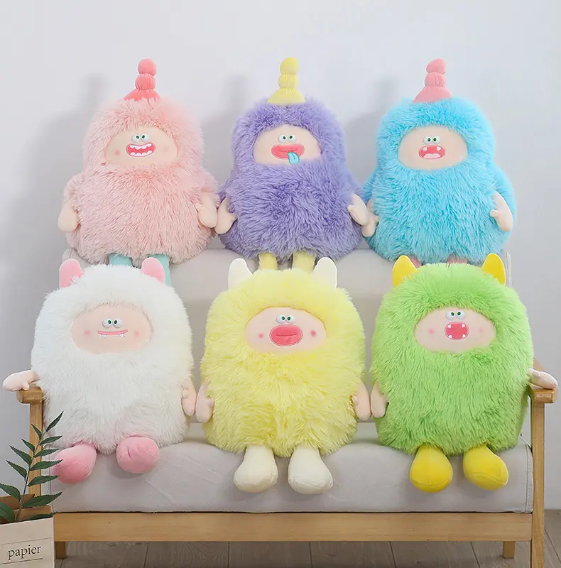 50cm Soft Fluffy Little Monster Plush Toy Cute Children Holiday Birthday Gifts Bedroom Sofa Decoration Pillow