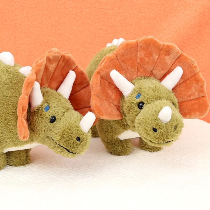 40cm Green Triceratops Cartoon Fluffy Dragon Plush Dinosaurs Plush Pillow Soft Stuffed Animal Doll Kid Gift