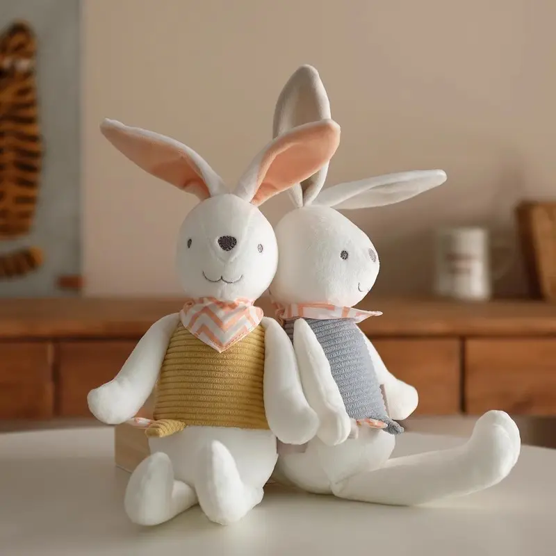 26cm Stuffed Bunny Toys Newborn Smoothing Toy Baby Cuddling Sleeping Doll Handmade Soft Rabbit Plushie