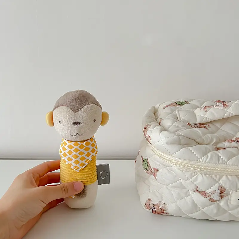 Cute Monkey Plush Toys - Newborn Baby Gifts - Security Blanket Towel - Soft Stuffed Animal Rattle Baby Appease Toy