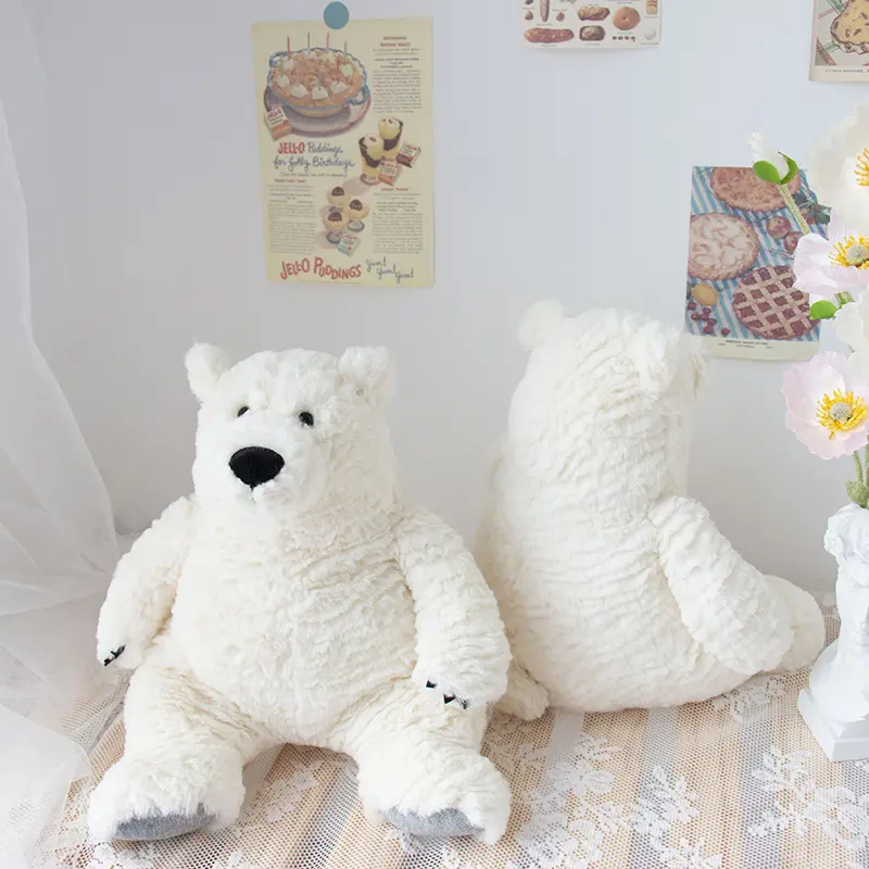 31cm Fluffy Polar Bear Stuffed Animal Toy Sea Animals White Bear Plush Toys Baby Gifts